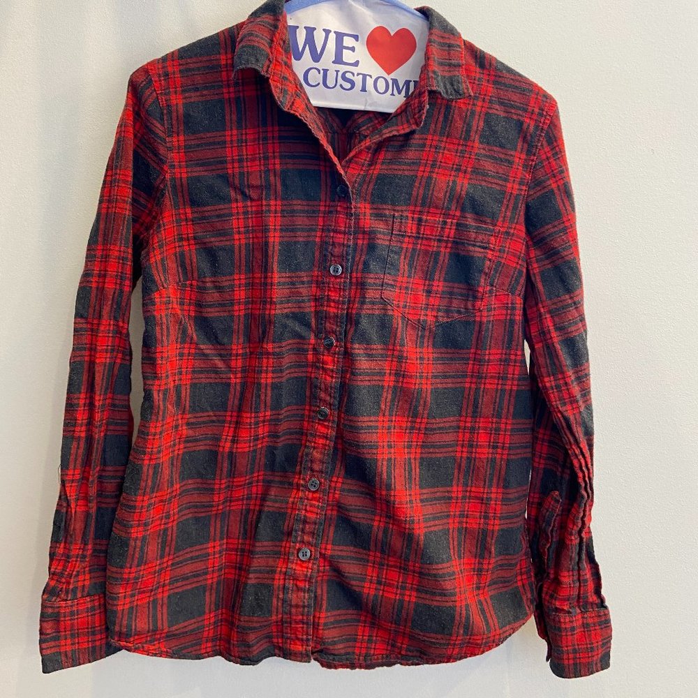 JCrew S Petite Plaid Button-Up Shirt